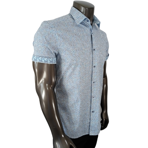 Voyage Short Sleeve Button Down Blue - Robert Graham